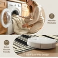 thumbnail image 5 of ODIKA 8'x10' Washable Area Rug Non-Shedding, Easy Care, Modern Farmhouse With Bold Pinstripe And Banded Border Striped Flowing Dynamic for King Size Bedroom Under Bed, Master Suite, 5 of 7