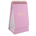 thumbnail image 1 of Calendario de escritorio pequeño (julio de 2024 a diciembre de 2025), mini calendario chino plegable, de pie, con espiral, planificador mensual independiente para oficina y escuela, color rosa., 1 of 5