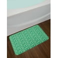 thumbnail image 2 of Tropical Bath Mat, Exotic Fan Palm Leaves Foliage Plants Hawaiian Rainforest Jungle Design, Plush Bathroom Decor Mat with Non Slip Backing, 29.5" X 17.5", Sea Green Pale Green, by Ambesonne, 2 of 2