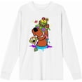 thumbnail image 4 of Scooby-Doo Dog With Shades Adult White Crew Neck Long Sleeve Tee-Medium, 4 of 6