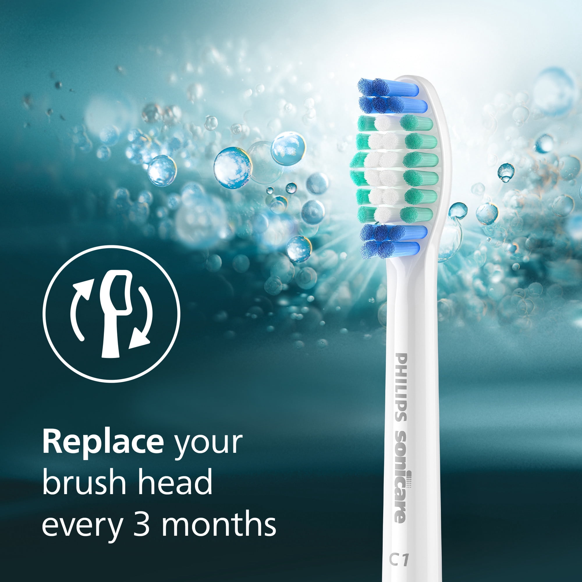 Philips Sonicare C1 Simplyclean - Genuine Replacement Electric Toothbrush Heads, White, 5 Pack, HX6015/03