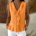 thumbnail image 2 of Tank Top for Women Sleeveless V Neck Button Front Blouse with Relaxed Shape for Work And Weekend Outfits Women's Tanks, 2 of 4
