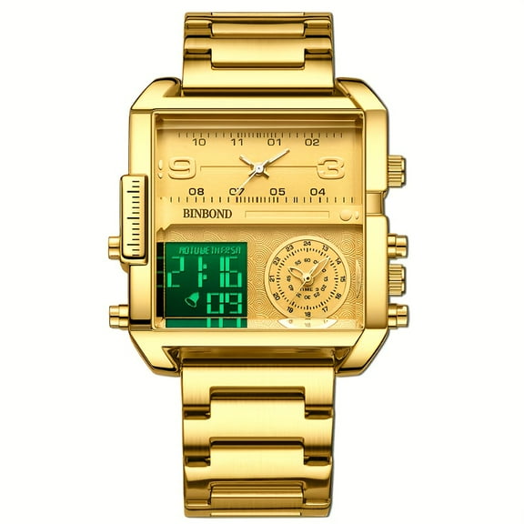 Mens Stylish Quartz Watch - Extra Large Dial for Easy Reading - Multifunctional Settings - Trendy Cool Design - Precise Timekeeping