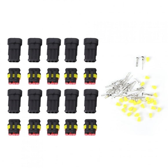 10 Set 3 Pin Way Waterproof Electrical Connector Car Wire Connector Plug Terminal