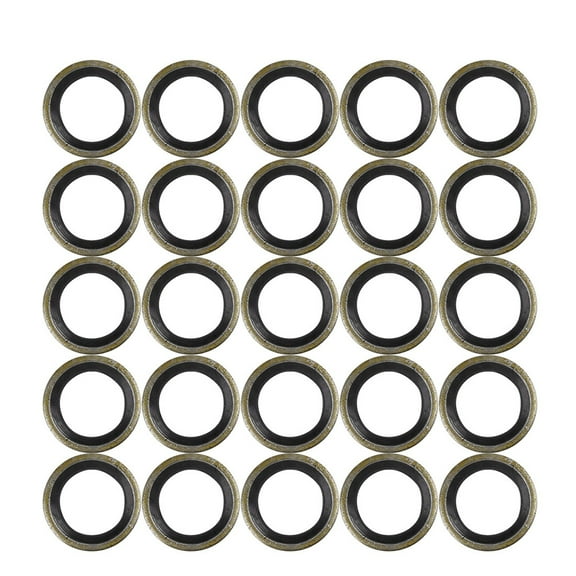 25pcs M10 Bronze Tone Auto Car Engine Oil Drain Crush Flat Bonded Washer Gaskets