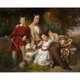 thumbnail image 2 of Karl von Blaas 18x15 Gold Ornate Wood Frame and Double Matted Museum Art Print Titled - The Prince of Valmontone&nbsp;With the Donna Gwendalina Doria Pamphili and Bertram Talbot&nbsp;In a Villa Garden, 2 of 4