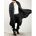 thumbnail image 7 of COOFANDY Long Hooded Cardigan Ruffle Shawl Collar Open Front Lightweight Drape Cape Overcoat with Pockets, 7 of 7