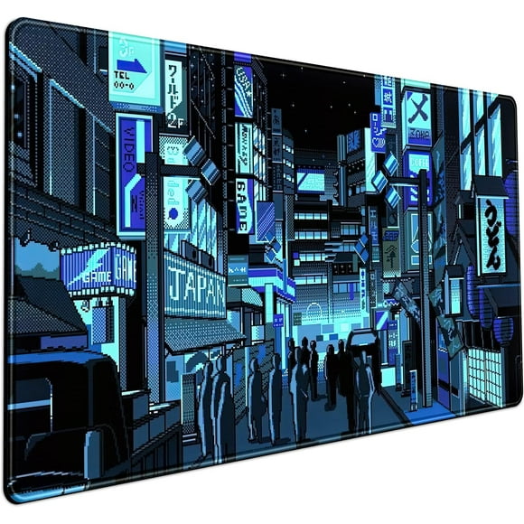 Pixel Game SceneryHuge Dragon Large Mouse Pad Red and Black Mousepad Red Desk Mat, Big Full Keyboard and Mouse Pad Cool Desk Pad for Keyboard Mouse with Stitched Edges Anti-Slip Funny Desk Pad, 31.5 X
