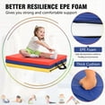 thumbnail image 2 of NiamVelo 6'x2'x1.5" Gymnastics Mat Folding Tumbling Mats 3-Fold Gymnastics Equipment PU Leather Exercise Mat Yoga Mat with Carrying Handles for Home Workout Outdoor, CM, 2 of 9