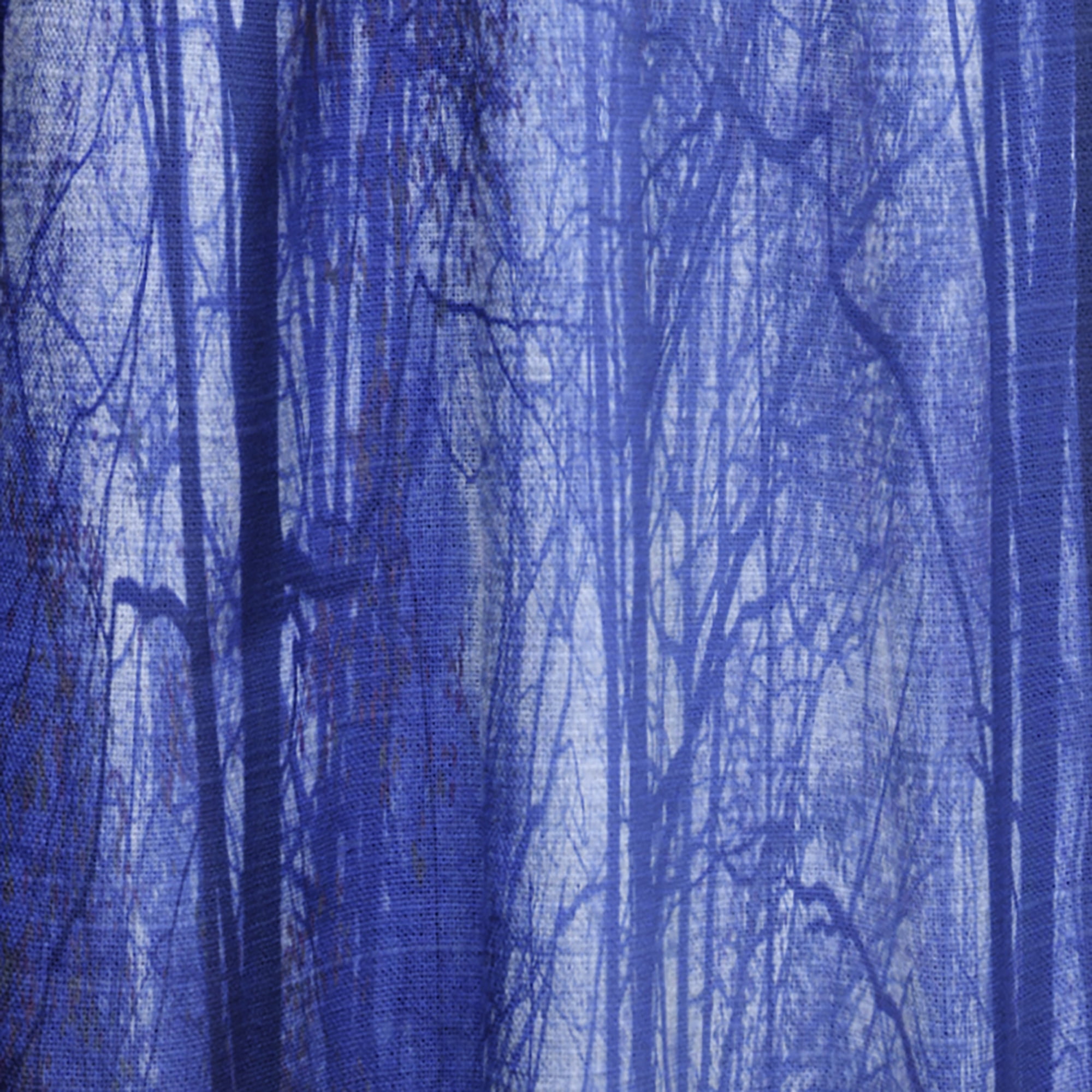 Designart 'Two Paths in Foggy Blue Forest' Landscape Curtain Panel