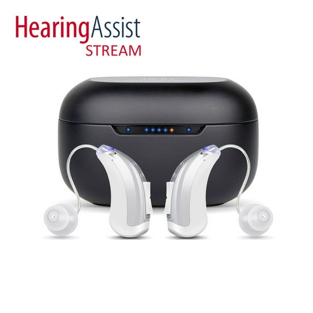HearingAssist STREAM Rechargeable Full Streaming BTE kit Gray (2pc