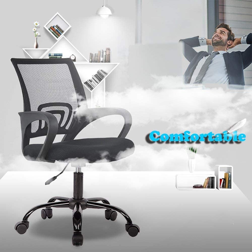 BestOffice Ergonomic Office Chair, Back Support, Rolling Swivel for Women, Men, 3 Pack(Black)