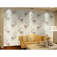 thumbnail image 2 of Floral Magenta, Beige Flowers Wallpaper Roll, 2 of 2