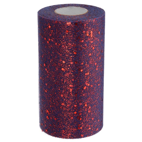 Uxcell Tulle Fabric Rolls, Fabric Spool Tulle Sparkling Ribbon Netting Sequin for DIY Tutu Skirts Crafts Wedding Midnight Blue