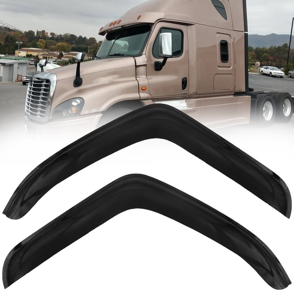 Leavan Black Rain Guard Deflectors Fit for Freightliner Cascadia 2008-2017 | Self-Adhesive