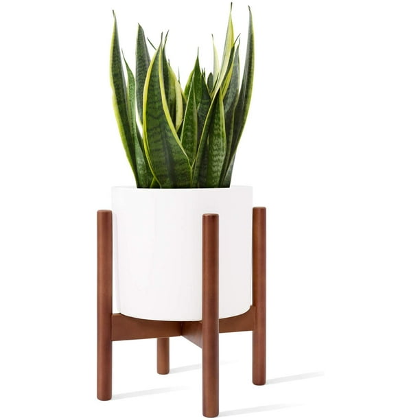 Mkono Plant Stand Mid Century Wood Flower Pot Holder