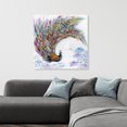 thumbnail image 2 of Paon Coloré avec Fleurs - Toile 36"x36 Pouces - Impression sur Demande, 2 of 5