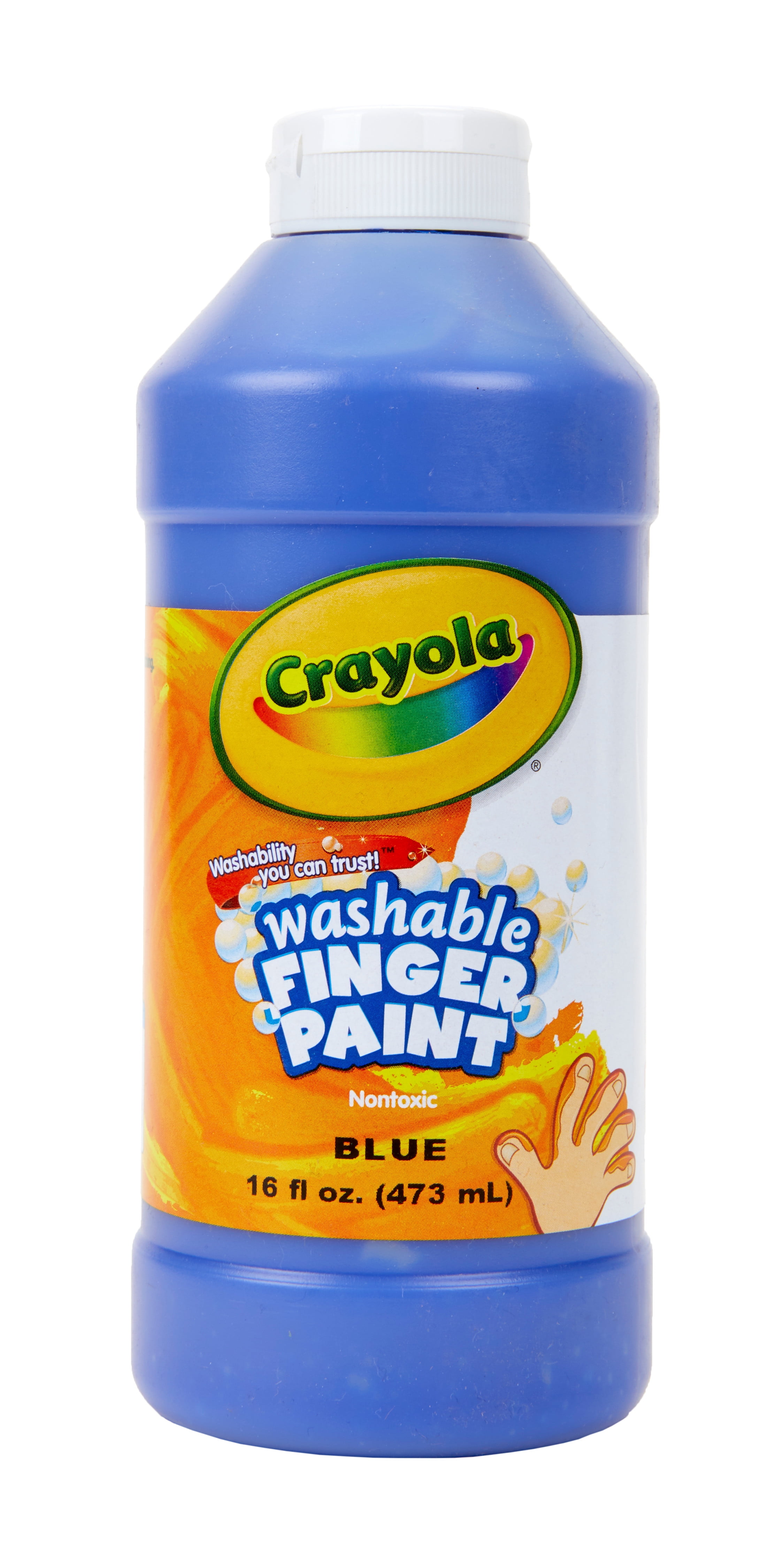 Crayola NonToxic Washable Finger Paint, 1 Pint Squeeze Bottle, Blue