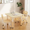 thumbnail image 3 of TROPOW Toddler Table and 2 Chairs Set with Graffiti Desktop,Height Adjustable Kids Table and Chairs Set,Non-Slip Legs,Kids Activity Table for Home,Nursery,for Age 2-10,Christmas Gifts for Kids, 3 of 9