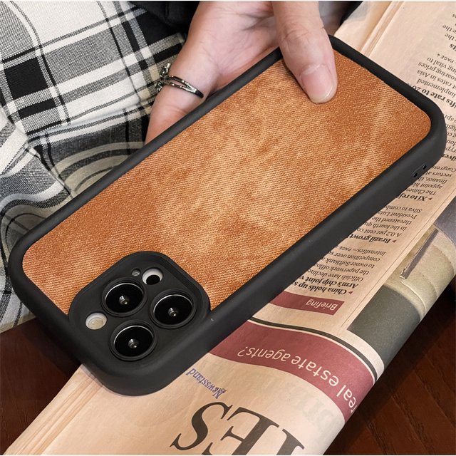 Simple Solid Color Large Hole Denim Pattern Phone Case For iPhone15 14 13 12 11 Pro Max TPU Fall prevention Cover New Products