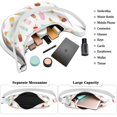 thumbnail image 3 of Vintage Coffee & Cute Peach Print Crossbody Handbag for Women, Retro Smoked Sausage BBQ Food Shoulder Tote, Lightweight Water-Resistant Hobo Purse with Kawaii Pastel Fruit Design, 3 of 5