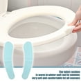thumbnail image 3 of Unique Bargains 4 Pair Toilet Seat Cover Pad Bathroom Warm Toilet Seat Cushion Washable Reusable Blue S Size, 3 of 6