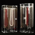 thumbnail image 4 of Acrylic Necklace Holder with 24 Hooks Clear Necklace Organizer Dustproof Rotation Jewelry Storage Stand Display Case, 4 of 4