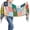 Blue, Red and Green, variant on Women's 26 x 77 in Long Shawl Wrap Orange, Blue and Brown Printed Fringe Scarf for Work, Weekend and Daily Styling
