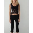 thumbnail image 5 of Michellecmm Women's Summer Lace Tank Tops, Sleeveless U-Neck Sheer Mesh Slim Show Navel Crop Tops Vest, 5 of 7