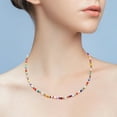 thumbnail image 5 of ievspot Women Necklace Colorful Beads Faux Pearl Bohemian Style Adjustable Length Necklace Neck Jewelry, 5 of 8