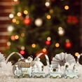 thumbnail image 2 of HCTSHG Home Decor Santa Ornament Christmas Wooden Train, Mini 4- Section Train Toy with Snowman and Train Rail Model Toy Set for Kids Christmas Party Decoration, 2 of 8
