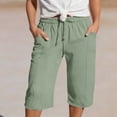 thumbnail image 2 of Pants for Girls Kids High Waist Solid Color Pocket Casual Pants Comfortable Everyday Green 4-5 Years, 2 of 6