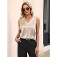 thumbnail image 6 of Women'S Silk Satin Tank Tops V Neck Casual Camisoles Sleeveless Business Work Blouses Dressy Summer Shirts S, 6 of 8
