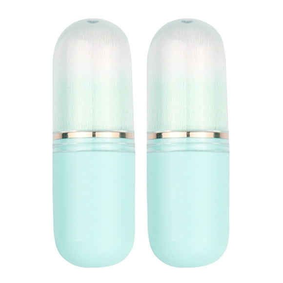 WORGEOUS Brocha retráctil Brocha de maquillaje de viaje linda Brocha para rubor Brocha para base para base líquida Polvo prensado Crema para contorno En forma de cápsula Azul cielo
