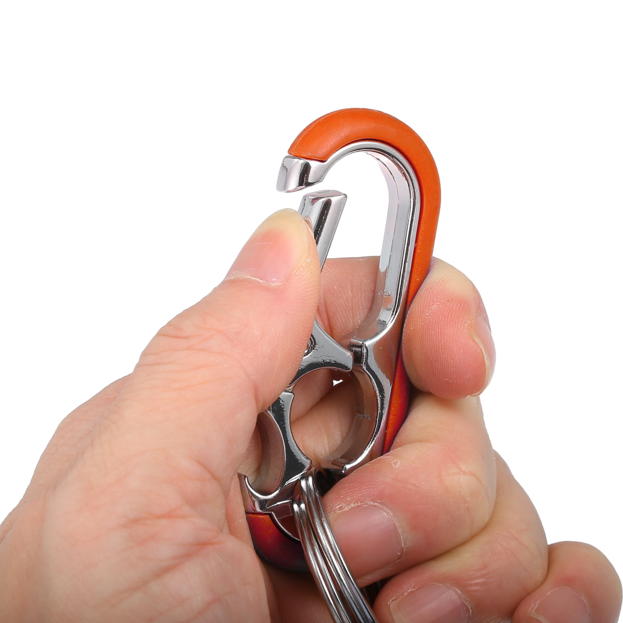 Unique Bargains Car Fob Key Chain Keychain with Double Hoop Orange