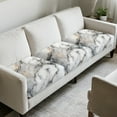 thumbnail image 3 of Xixirimido Sectional Couch Covers 3Pcs Stretch Sofa Covers Washable Couch Cushion Slipcover with Elastic Bottom Universal Furniture Protector, Marble White, 3 of 8