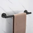 thumbnail image 5 of Toallero de acero inoxidable negro mate de 40 cm, montado en la pared para baño y cocina, estante de acero 304 duradero, 5 of 5