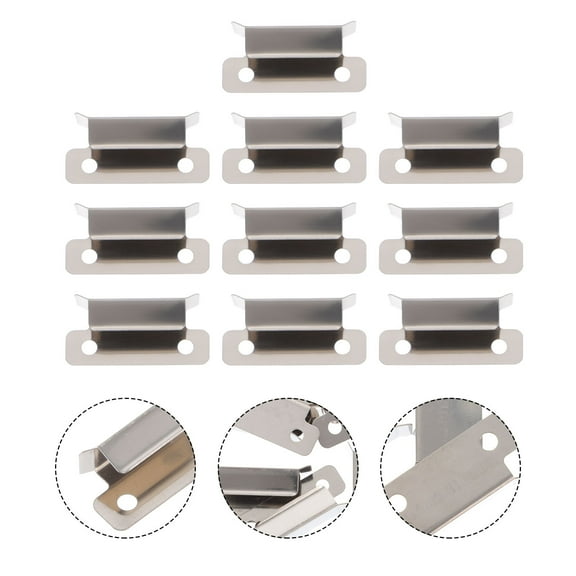 KONTONTY 10Pcs Plated Silver Glass Bed Spring Turn Clips for Stable 3D Printer Platform Fixing
