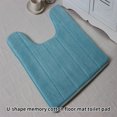 thumbnail image 4 of U-shaped Toilet Mat Water Absrobent Non-slip Elastic Skin-friendly Bathroom Rug Pad Bath Rug Showering Protection Household Home Light Blue 50*80cm, 4 of 7