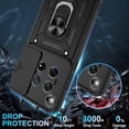 thumbnail image 4 of Compatible with OnePlus 12 Case with Screen Protector*2 with Slide Camera Cover, 360°Rotation Ring Kickstand [Military Grade] 1+ 12 Case for OnePlus 12 Phone Case,Black, 4 of 14