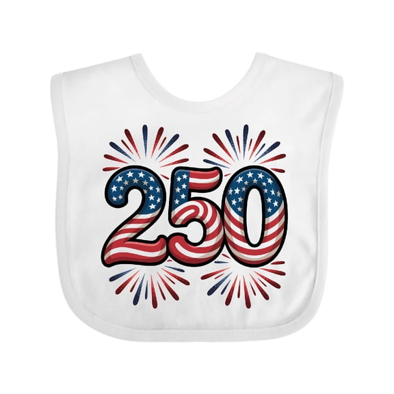 Inktastic 250 Patriotic July 4th Boys or Girls Baby Bib
