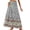 Khaki, variant on Women's Bohemian Floral Print Skirts Maxi Flowy Hem Casual High Waist Beach Holiday Vacation Khaki Skirt L