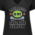 thumbnail image 4 of Inktastic Lacrosse Is My Favorite Season Women's Plus Size V-Neck T-Shirt, 4 of 5