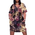 thumbnail image 1 of Vestido de 3 bolsos para mujer con flores barrocas antiguas y exuberantes en medio del jardín botánico nocturno., 1 of 6