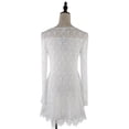 thumbnail image 3 of Fashion Womens Classic Chinese Collar Long Sleeve Lace Overall Dress White, 3 of 6