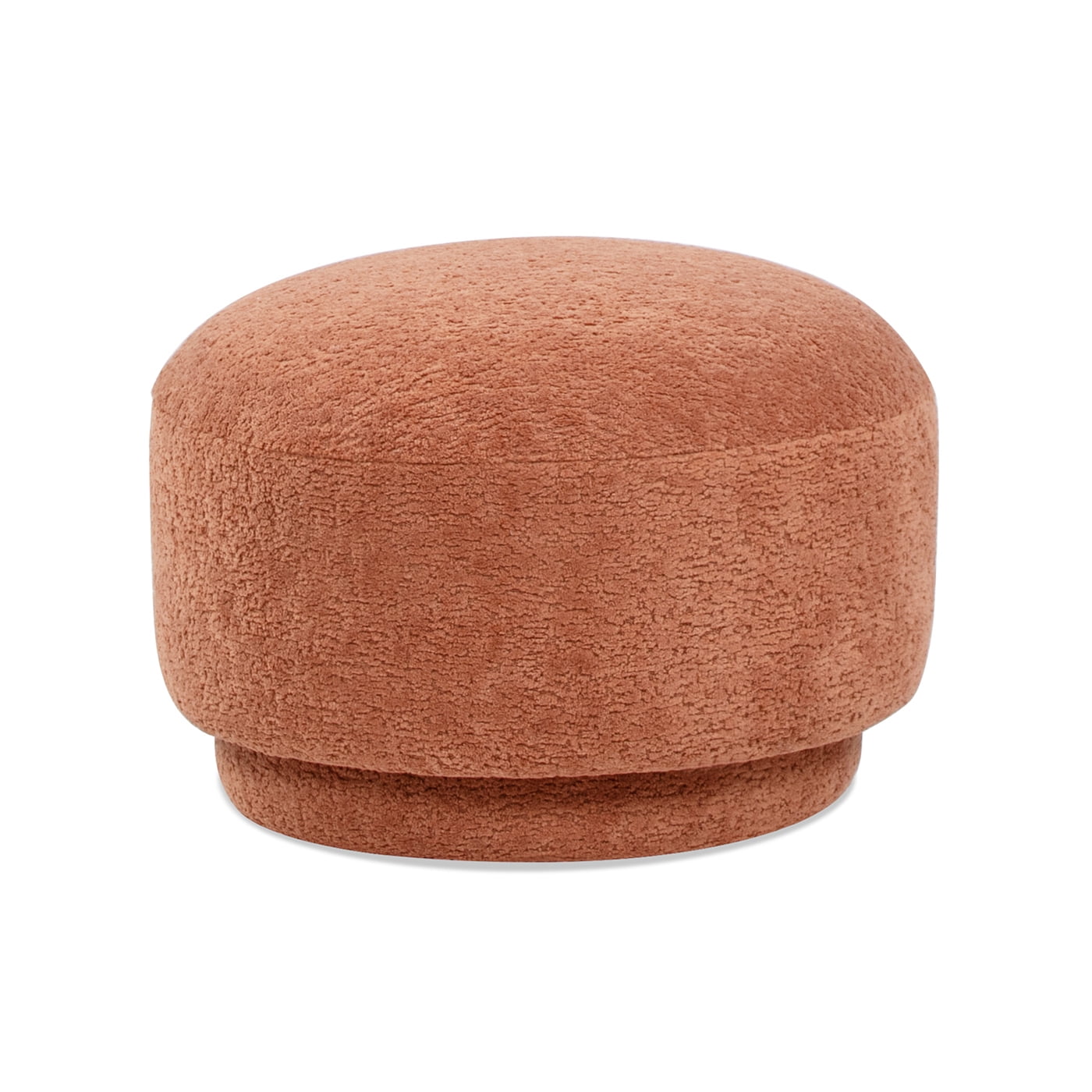 Jennifer Taylor Home Fuji 15" Mushroom Footstool Ottoman, Spice Orange Fleeced Teddy