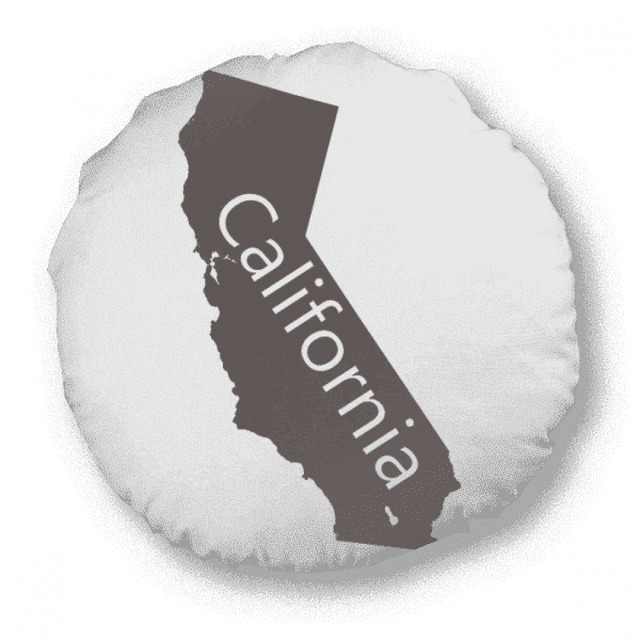 The United States California Map Outline Round Throw Pillow Home Decoration Cushion