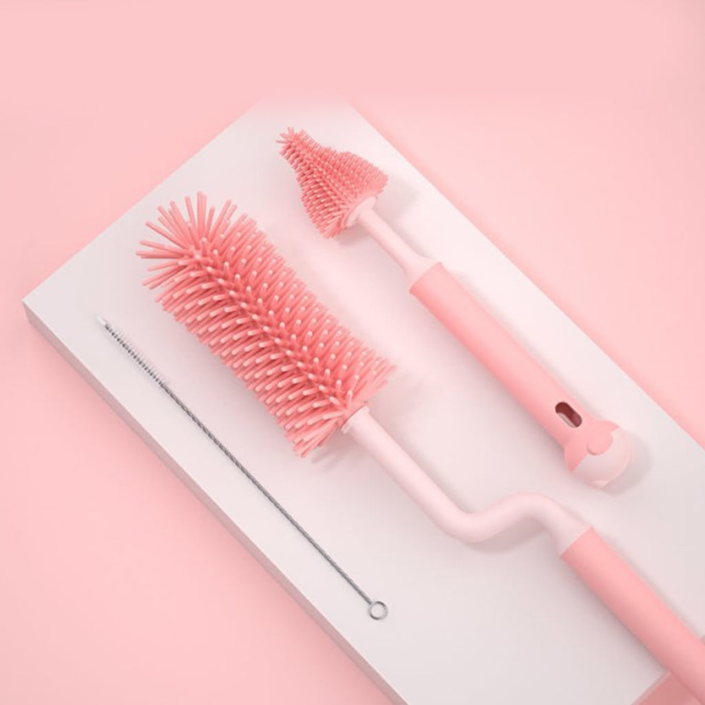 3Pcs Nipple Brush Cleaner Reusable Water Bottle Brush with Sturdy Bristle