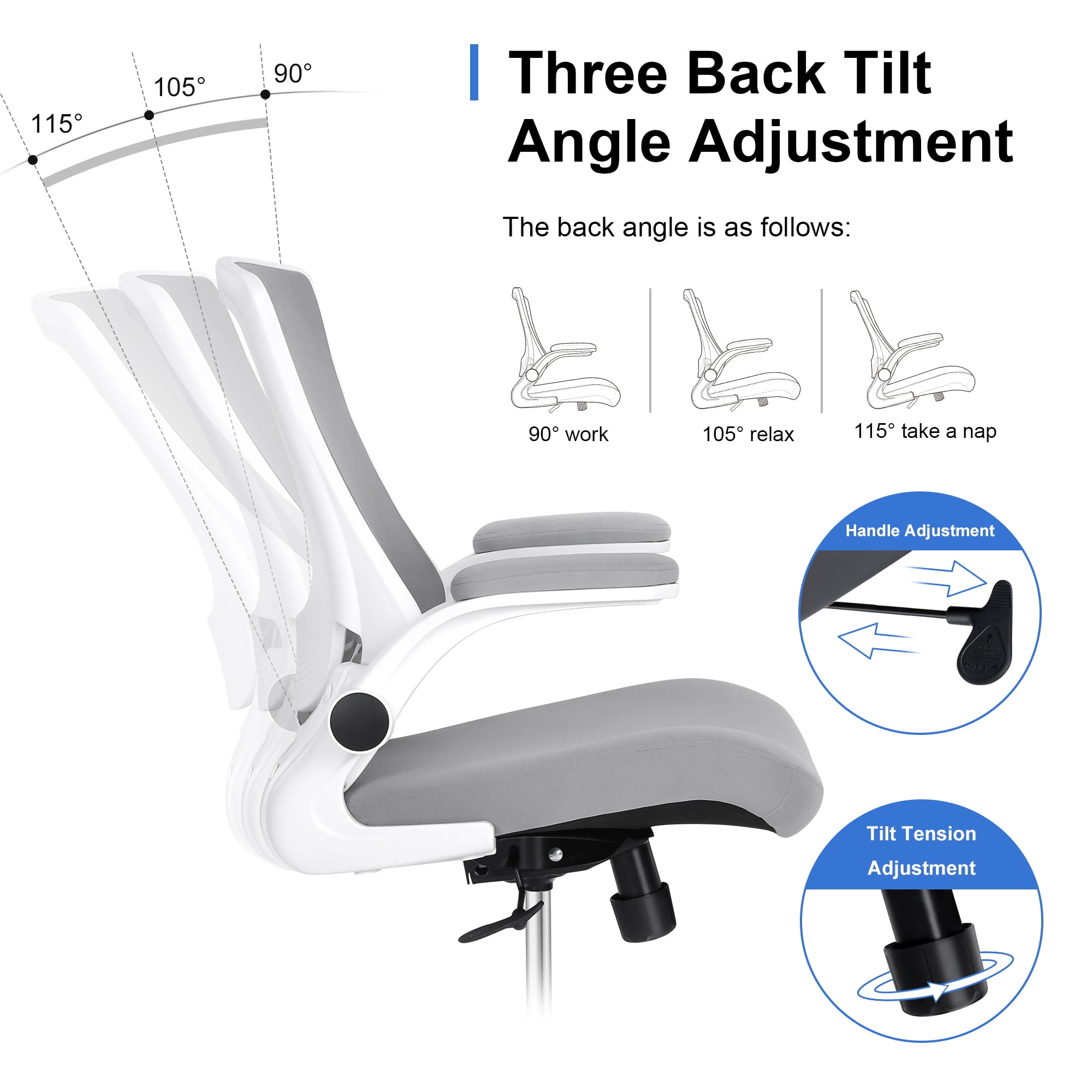 Misolant Tall Office Chair for Standing Desk, Drafting Chair with Foot Ring, PU Leather Recline High Office Tall Desk Chair with Adjustable Lumbar Support