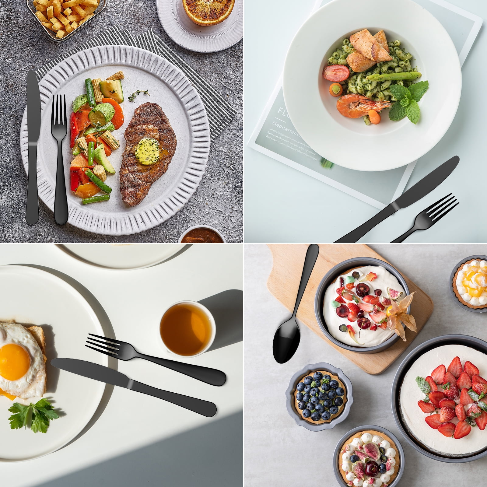 Ambler 30 Piece Silverware Set, Stainless Steel Flatware